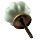 Sage Green Medium Ceramic Melon Knob in Silver Line